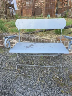 Banc de jardin ancien en fer forgé massif
