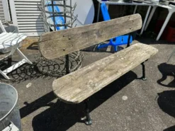 Banc de jardin ancien en fonte et bois annees 40