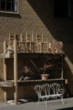 Banc de jardin décoratif en fer forgé français, milieu du 20e siècle, années 1950