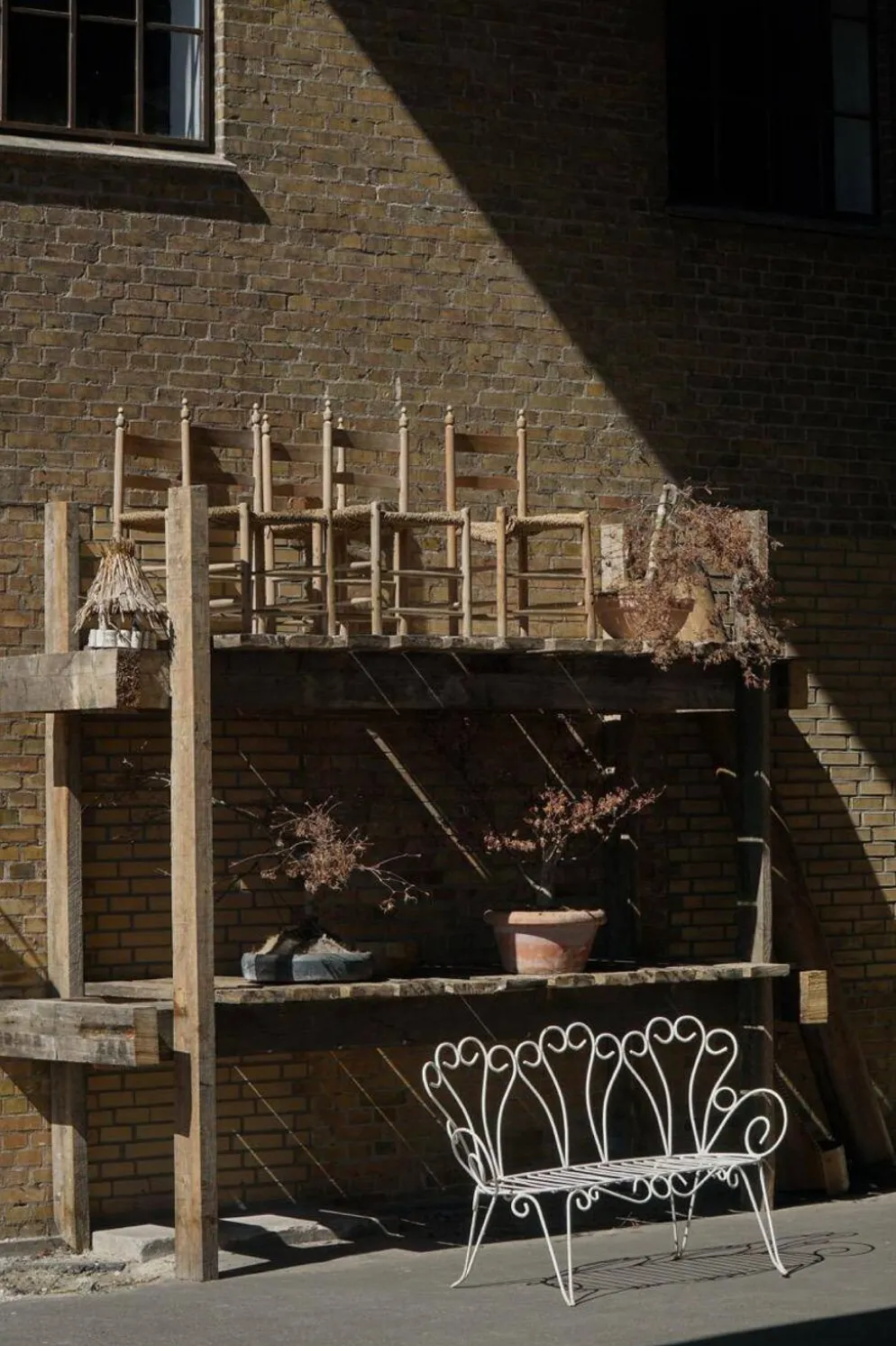 Banc de jardin décoratif en fer forgé français, milieu du 20e siècle, années 1950