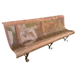 Banc de jardin de style industriel français en métal forgé