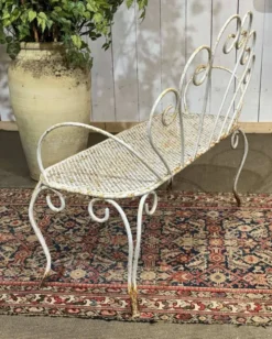 Banc de jardin en fer forgé des années 1950