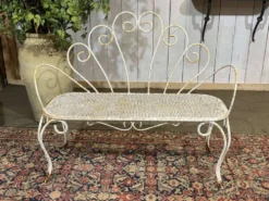 Banc de jardin en fer forgé des années 1950