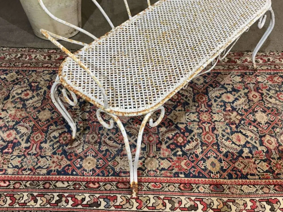 Banc de jardin en fer forgé des années 1950