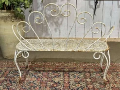 Banc de jardin en fer forgé des années 1950