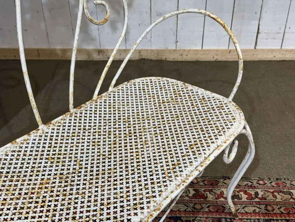 Banc de jardin en fer forgé des années 1950
