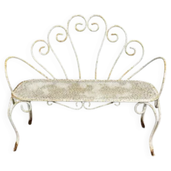 Banc de jardin en fer forgé des années 1950
