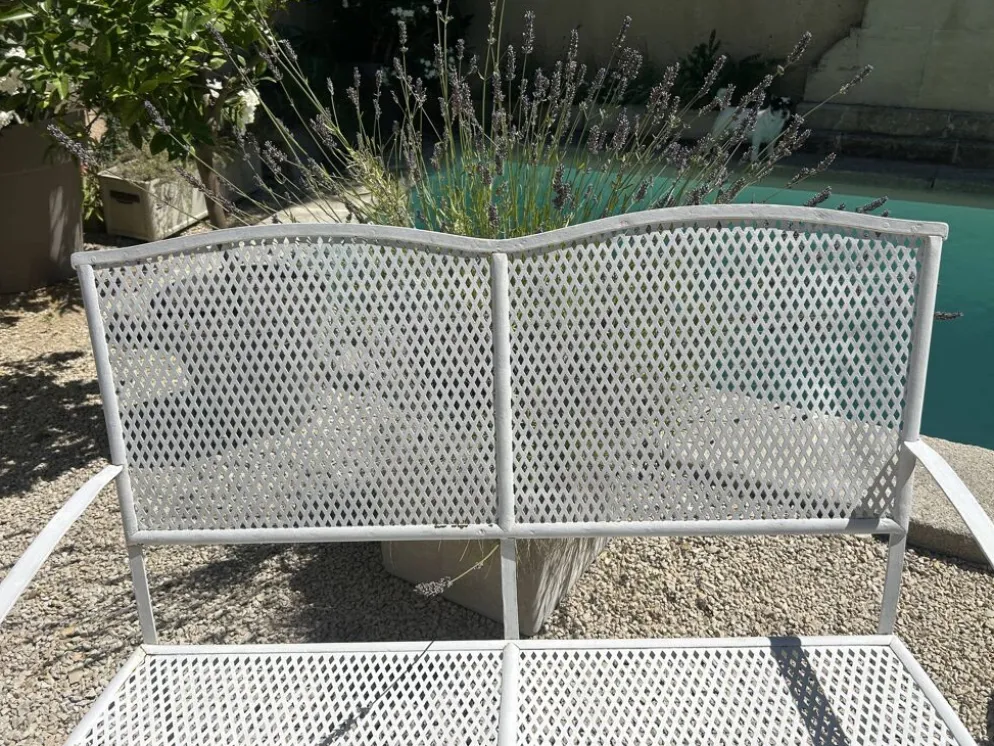 Banc de jardin en fer riveté Gustave Serrurier Govy, 1900-1910