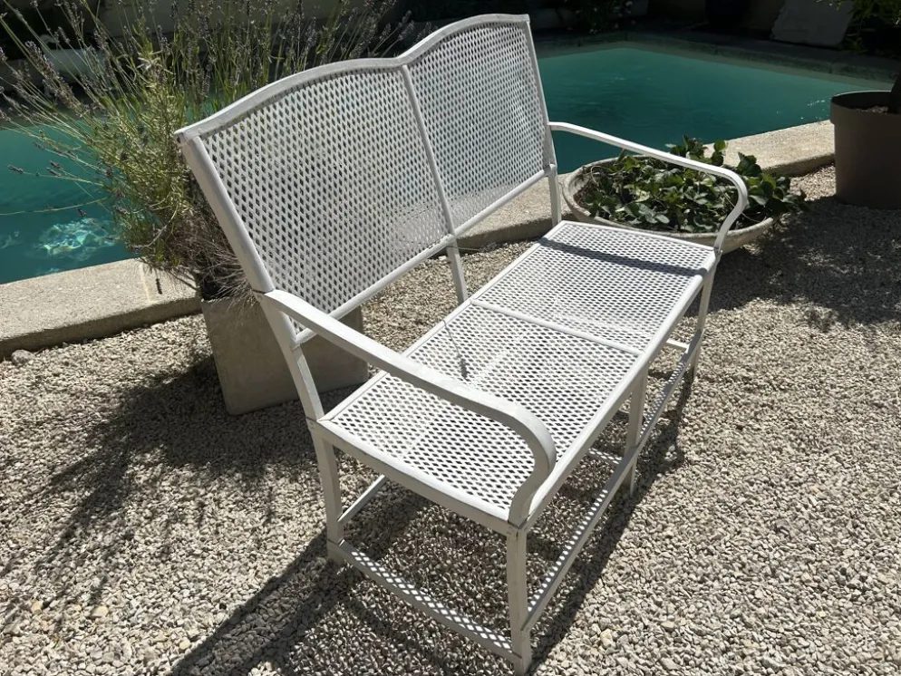 Banc de jardin en fer riveté Gustave Serrurier Govy, 1900-1910