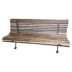Banc de jardin en fonte avec lattes en bois