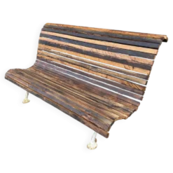 Banc de jardin en fonte et lattes en chêne