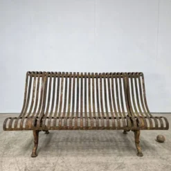 Banc de jardin en fonte fin 19ème à lames renversées