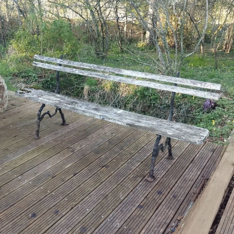 Banc de jardin fonte bois