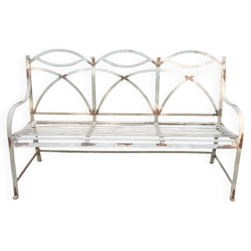 Banc de jardin français antique, banc de parc