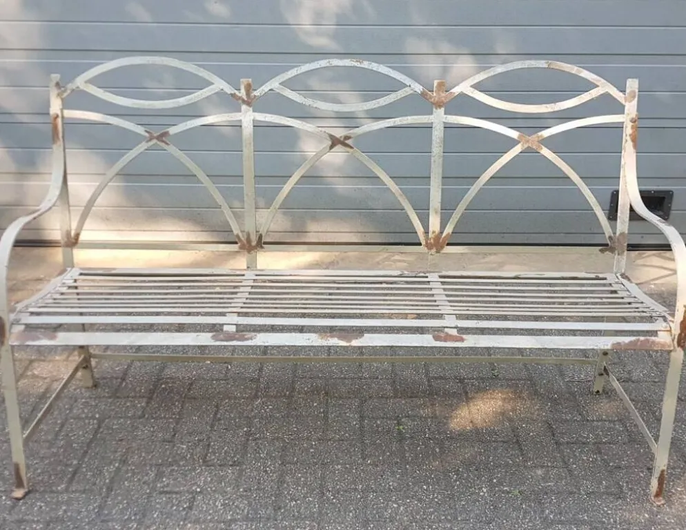 Banc de jardin français antique, banc de parc