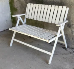Banc de jardin pliable en bois - vintage 1960