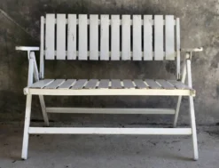Banc de jardin pliable en bois - vintage 1960