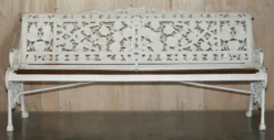 Banc de jardin style victorien 1870 motif Capucine Coalbrookdale
