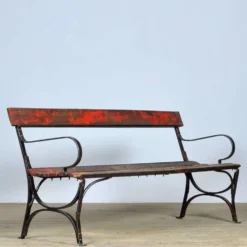 Banc de parc en fer riveté années 1920