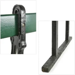Banc public parisien Davioud en fonte noir et bois vert