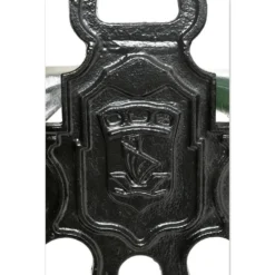 Banc public parisien Davioud en fonte noir et bois vert