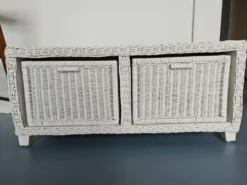 Banc rangement rotin