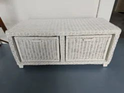 Banc rangement rotin