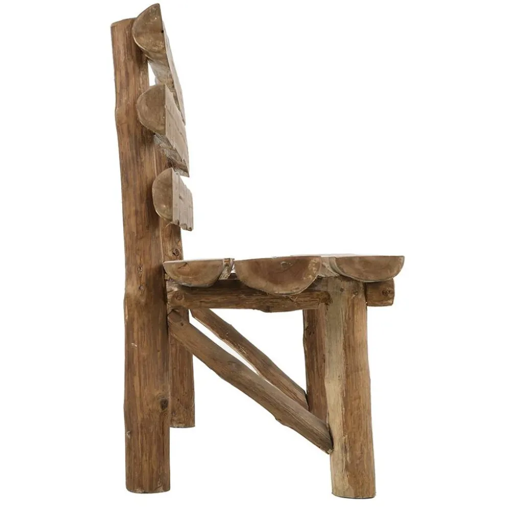 Banc rustique en rondins de bois