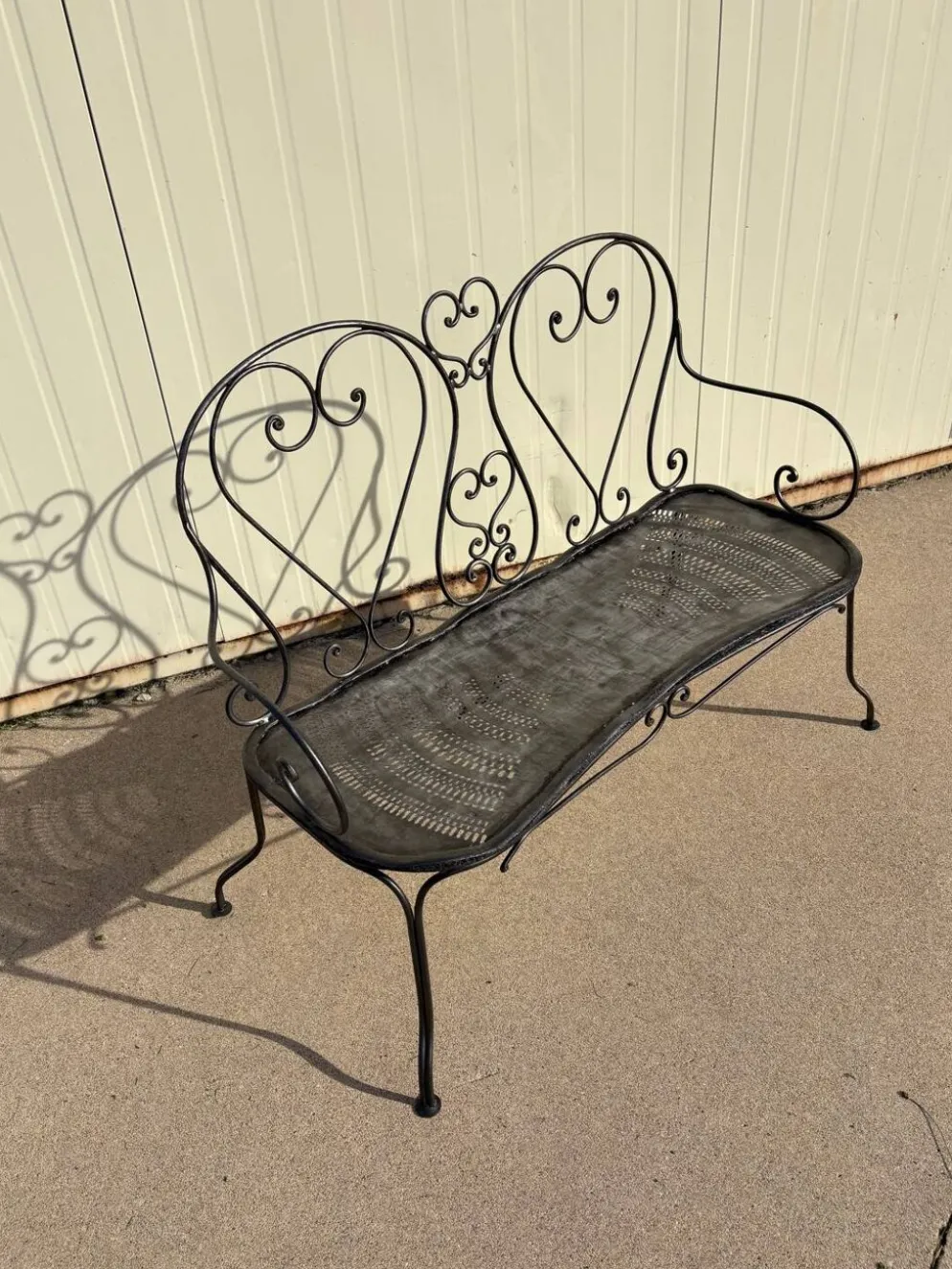 Banquette de jardin en fer forgé