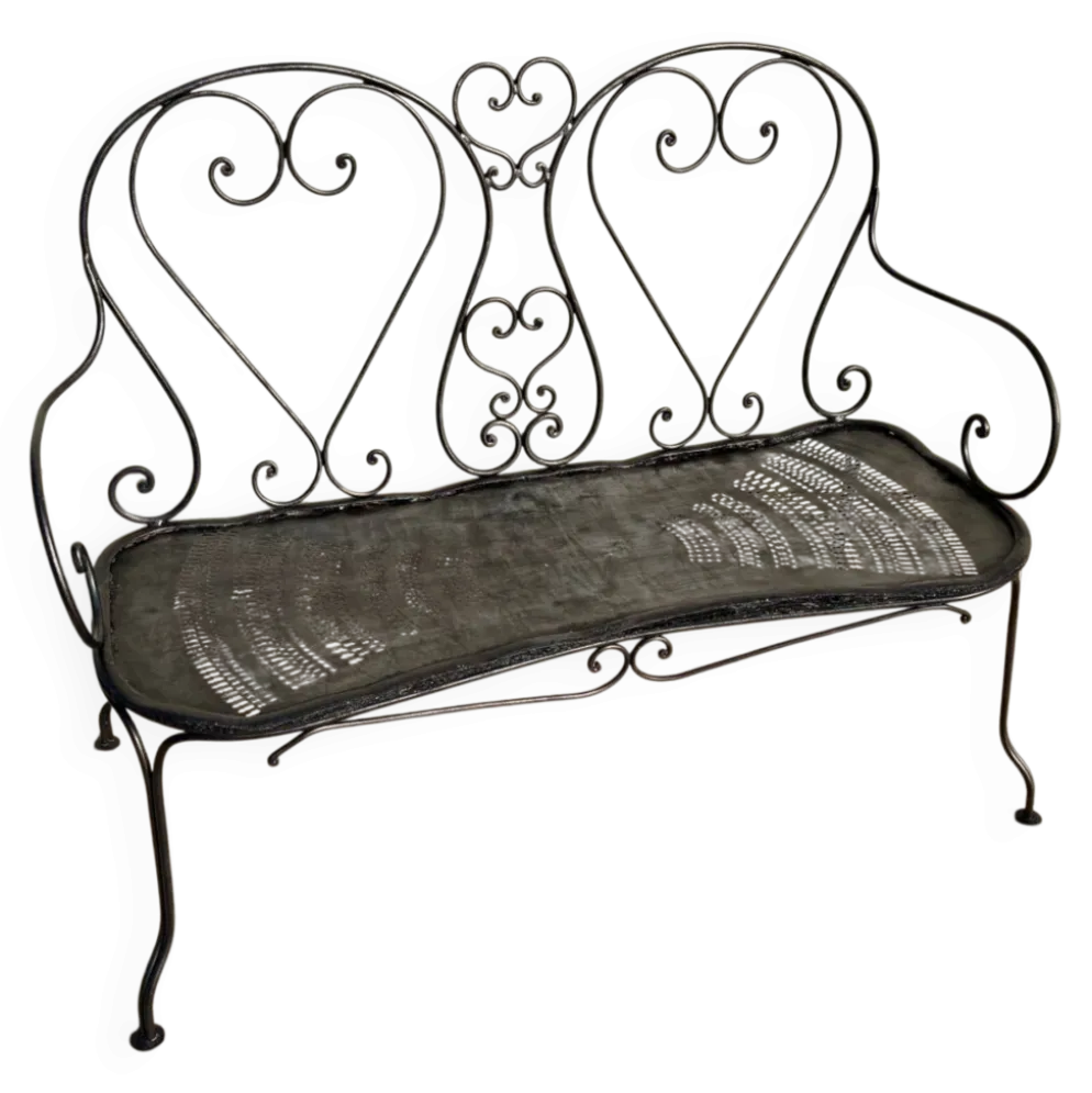 Banquette de jardin en fer forgé