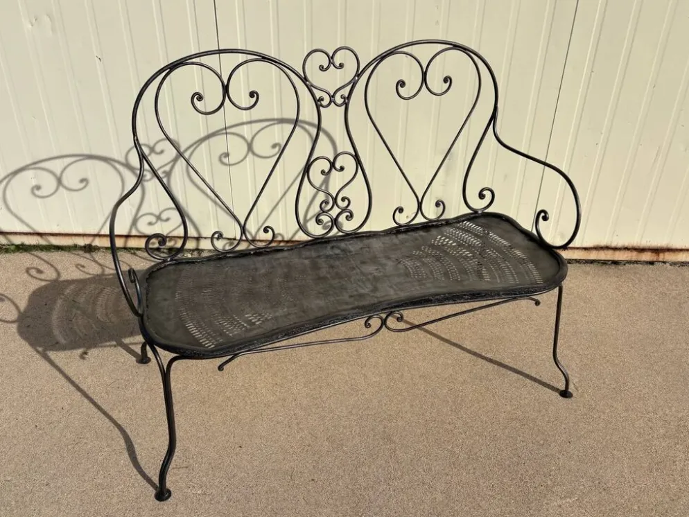 Banquette de jardin en fer forgé