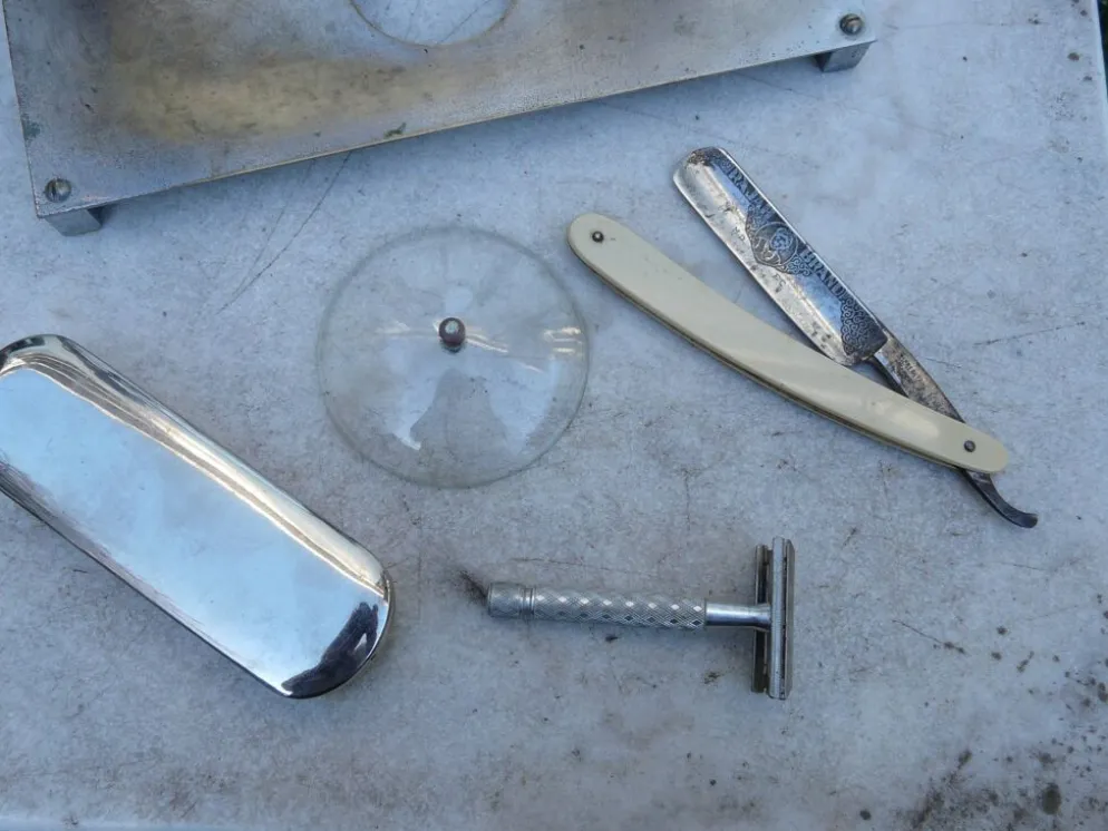 Barbière ensemble miroir de barbier et set de rasage