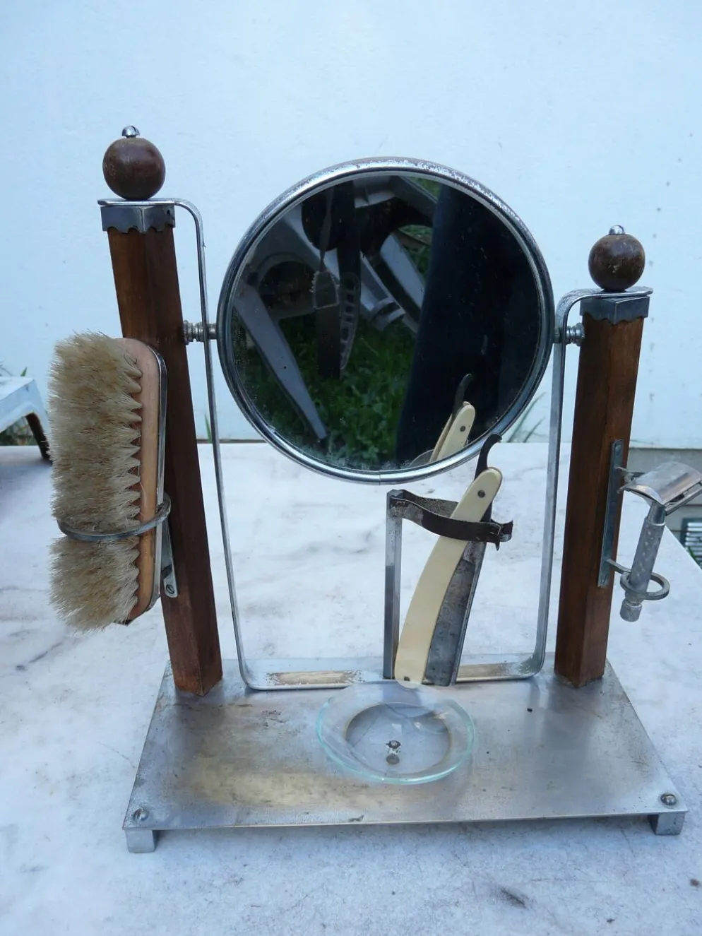 Barbière ensemble miroir de barbier et set de rasage