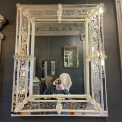 Barovier & Toso Murano, miroir à pare-closes gravées, début du XXᵉ siècle