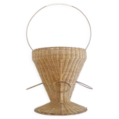 Bar porte-bouteilles portatif en osier vintage 50s Rockabilly