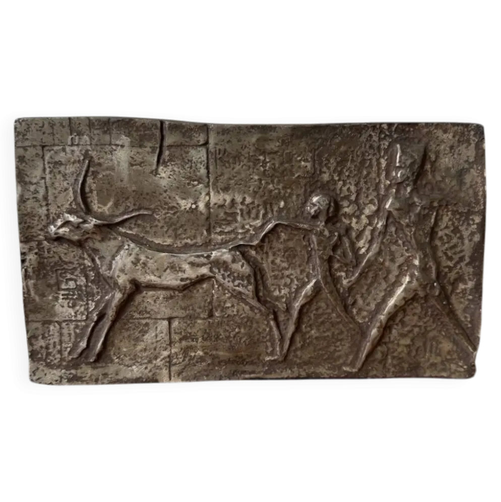 Bas-relief en bronze, milieu XXème