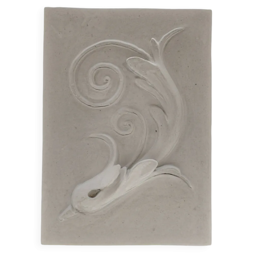 Bas-relief en plâtre d'une feuille d'acanthe.