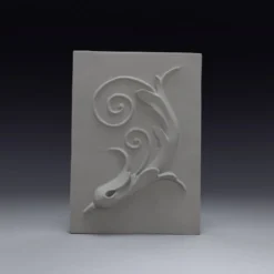 Bas-relief en plâtre d'une feuille d'acanthe.