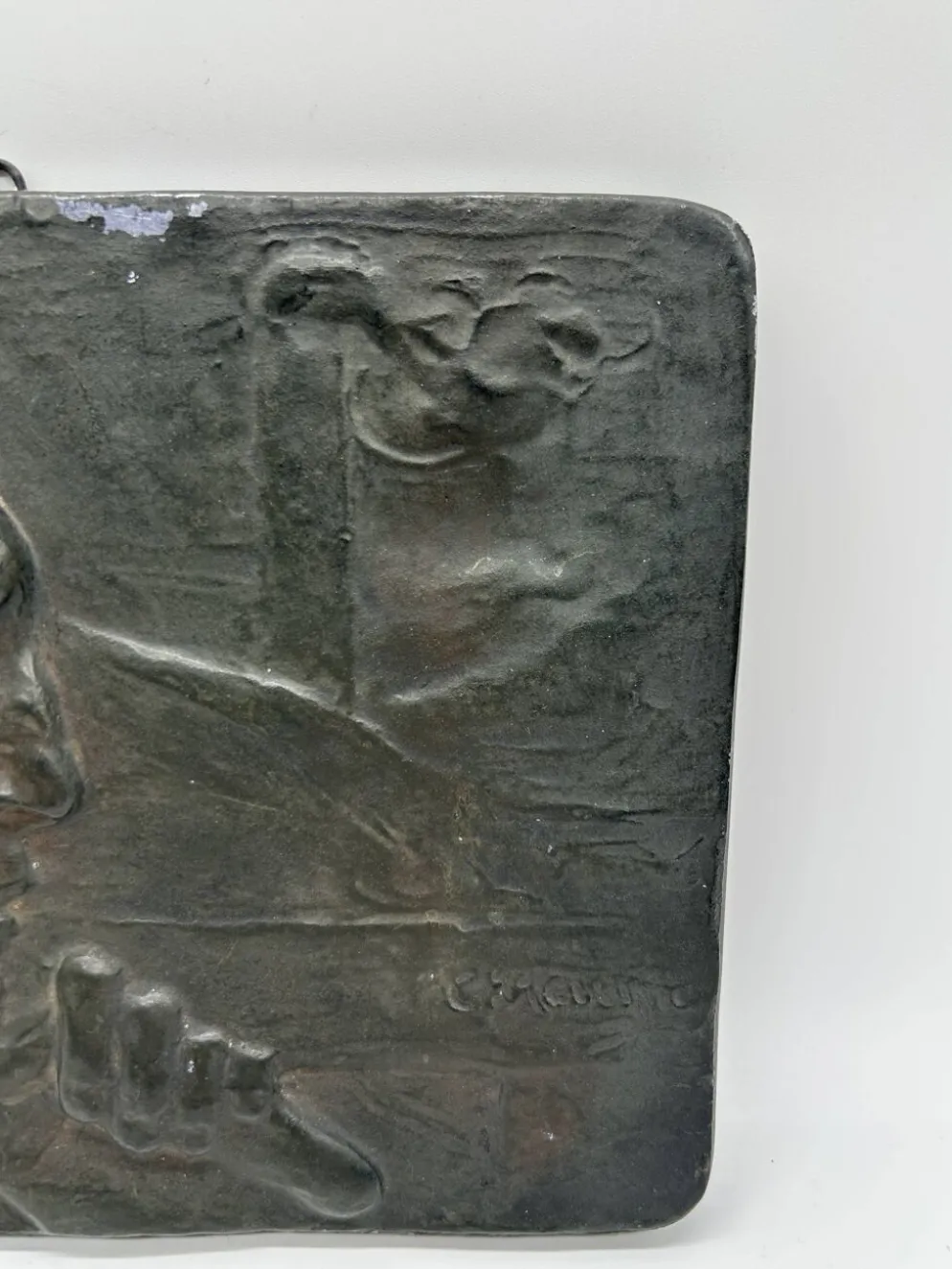 Bas-relief en plâtre "Le Mineur" de Constantin Meunier
