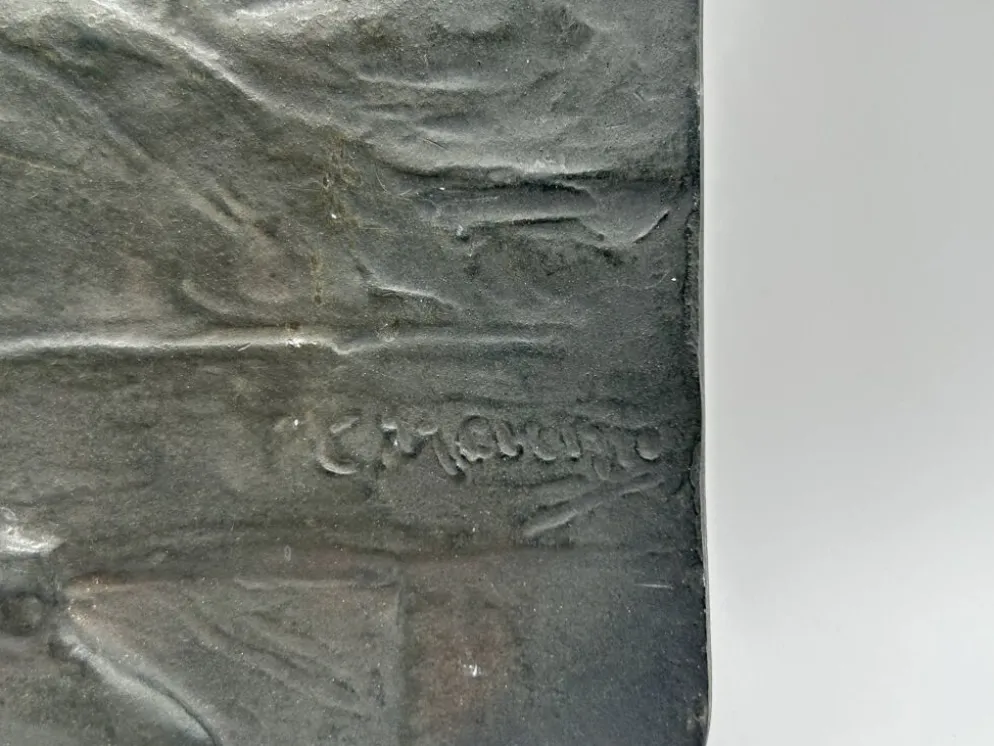 Bas-relief en plâtre "Le Mineur" de Constantin Meunier