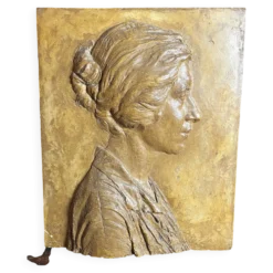 Bas-relief en plâtre patiné signé Robert Coutin début XXème