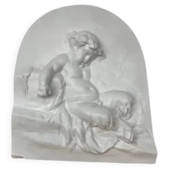 Bas relief sculpture plâtre mythologique « Faune »