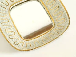 Beau petit miroir en céramique Art Déco par Gmundner Keramik Autriche, 1920