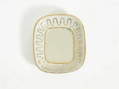 Beau petit miroir en céramique Art Déco par Gmundner Keramik Autriche, 1920
