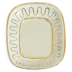 Beau petit miroir en céramique Art Déco par Gmundner Keramik Autriche, 1920