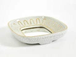Beau petit miroir en céramique Art Déco par Gmundner Keramik Autriche, 1920