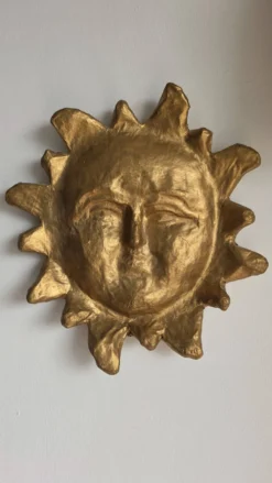 Beau Soleil mural doré – style Line Vautrin / esprit Roi Soleil