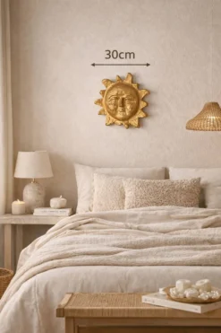 Beau Soleil mural doré – style Line Vautrin / esprit Roi Soleil