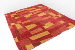 Beau tapis ou moquette géométrique du milieu du siècle, années 1950.