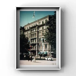 Beaux-arts Hôtel Kamp, Helsinki, 1930 avec bordure blanche, édition limitée, trouvaille rare en couleur d'origine